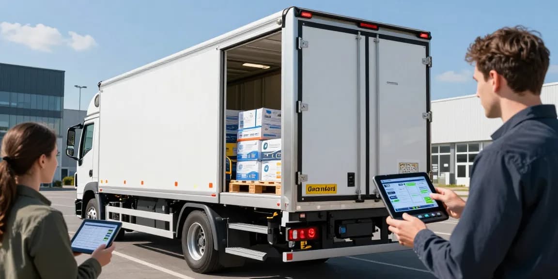 Kühltransport Dortmund - moderner Lieferwagen mit Kühltechnologie und Temperaturkontrolle für sichere Lieferung.