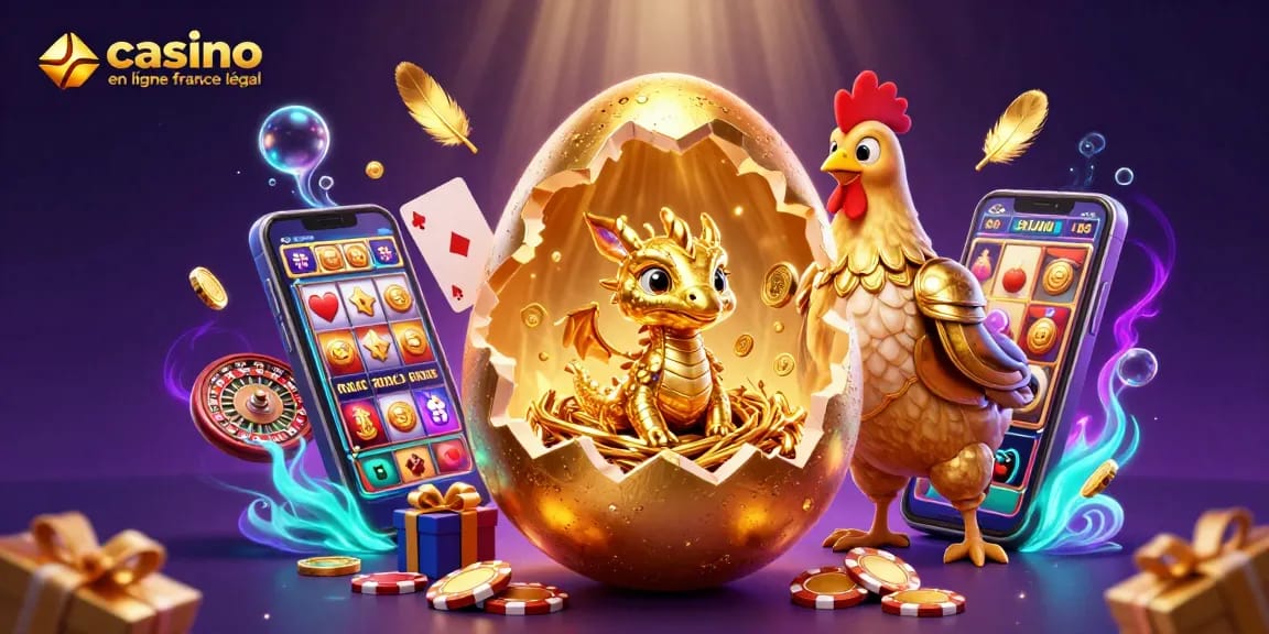 Découvrez un dragon doré et des jetons de poker dans un casino en ligne légal en France
