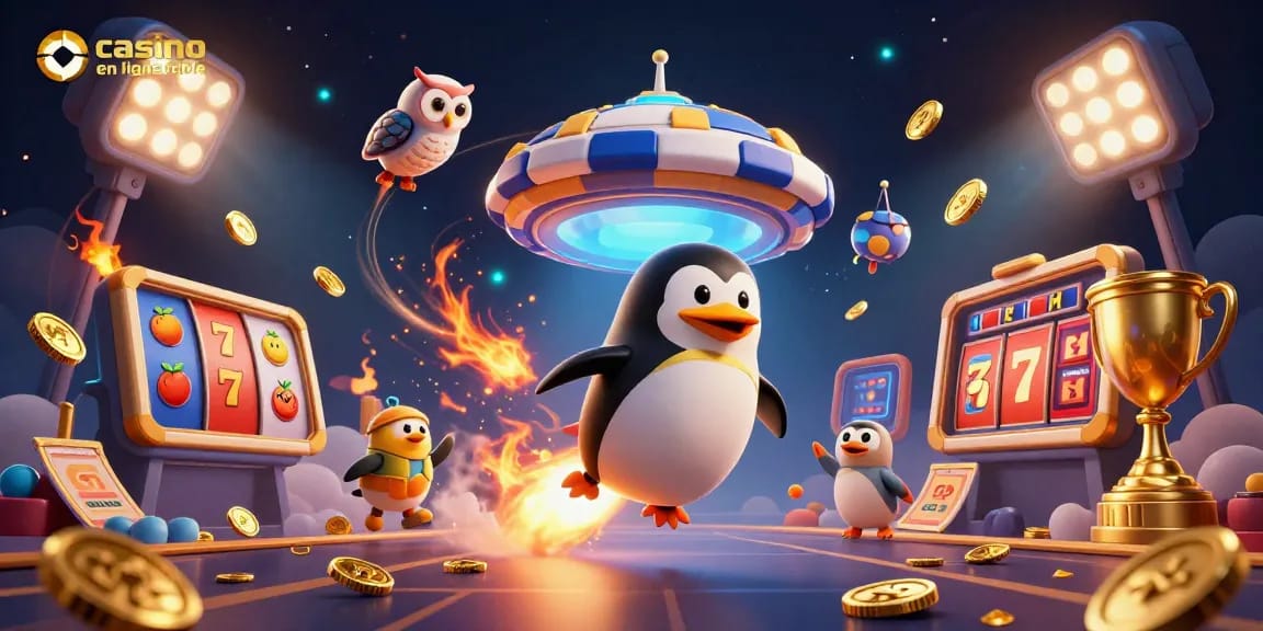 Découvrez le univers du casino en ligne fiable avec un pingouin en or et des machines à sous éclatantes.