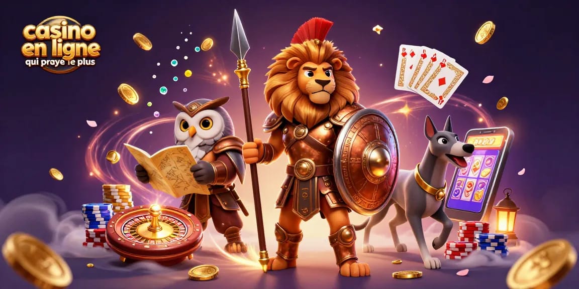 Profitez de l'excitation du casino en ligne qui paye le plus avec un lion victorieux, un hibou stratégique et un lévrier rapide.