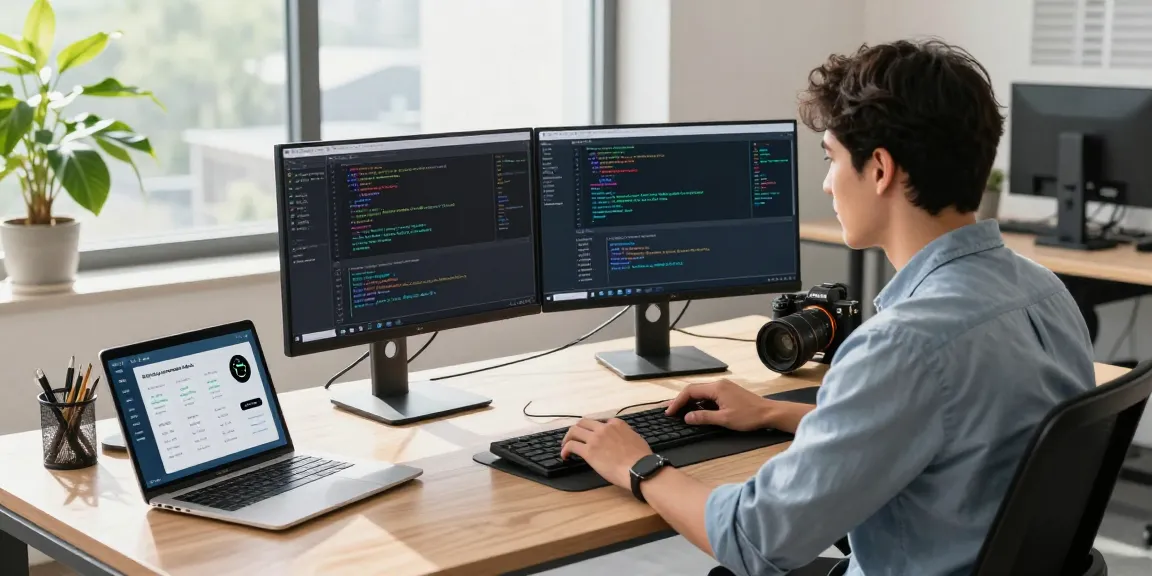 Professional analyzing age verification system data in a sleek tech workspace