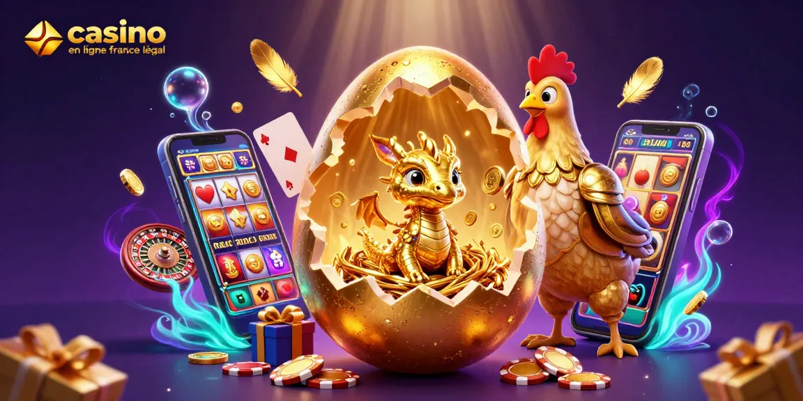 Découvrez un dragon doré et des jetons de poker dans un casino en ligne légal en France