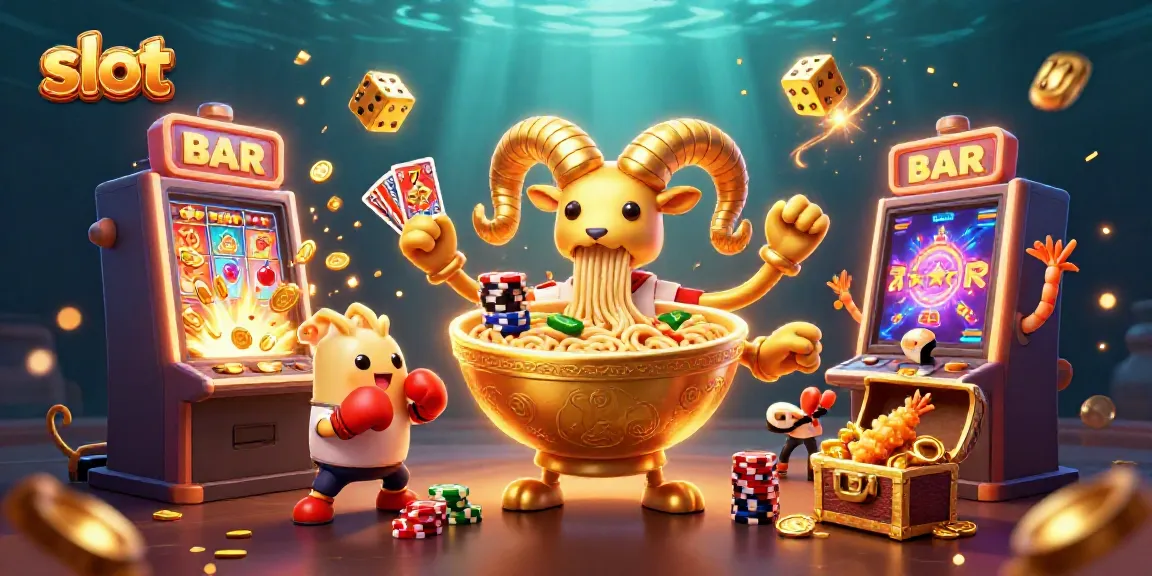 Experience thrilling slot action with animated casino characters and a jackpot backdrop.
