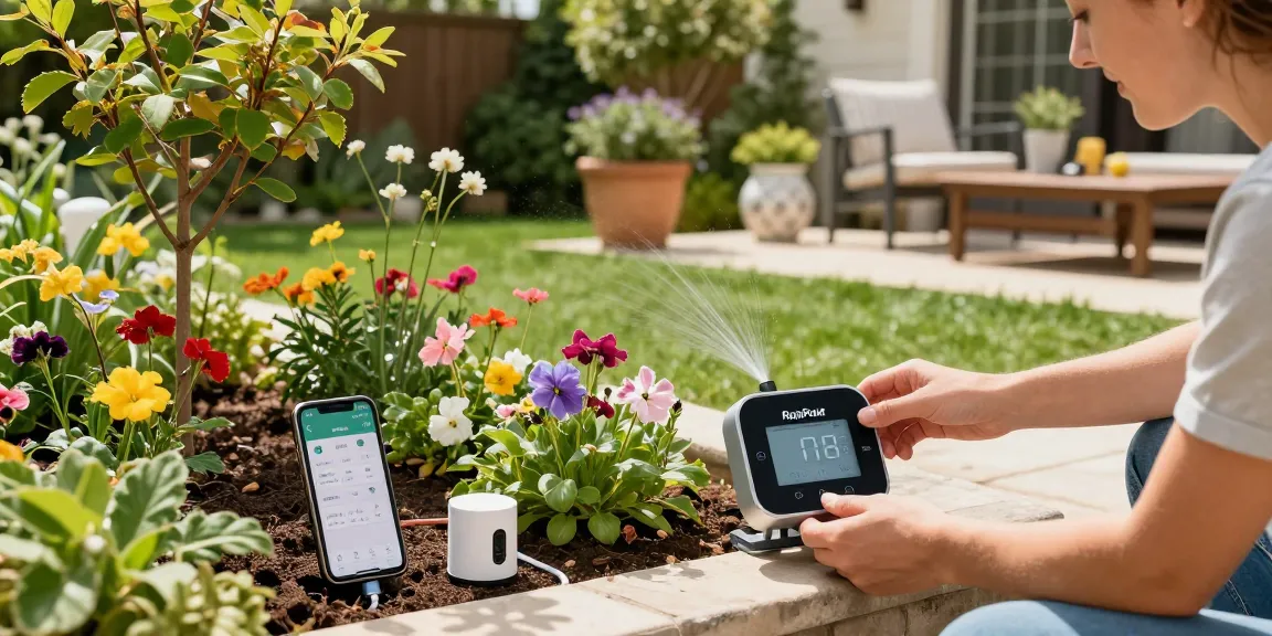 Using the rainpoint sprinkler timer to optimize garden watering and conserve water.
