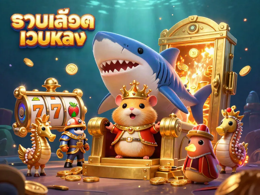 Engage with รวมสล็อตเว็บตรง by exploring slot reels featuring lucky 7s and a vibrant treasure scene.