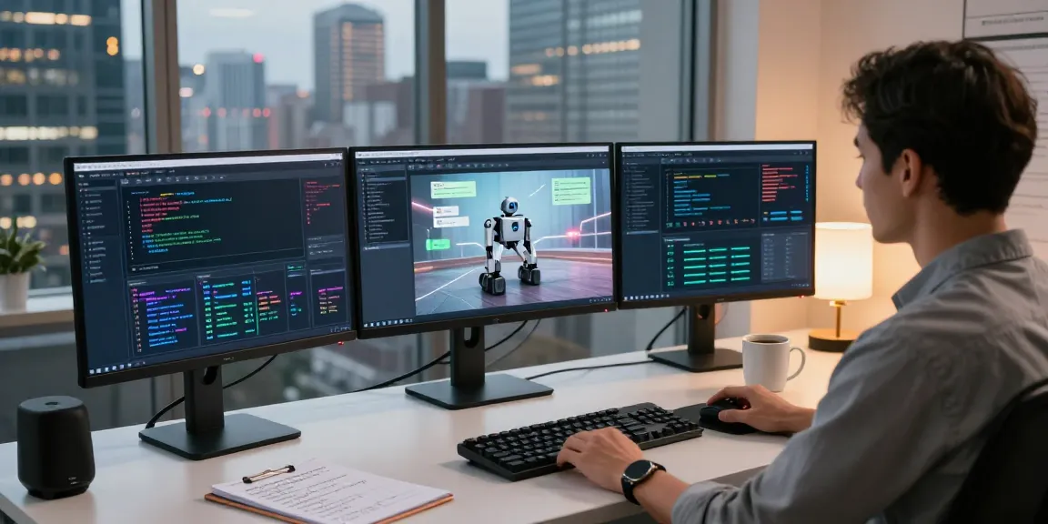 Developer using clawbot for task automation in a modern workspace