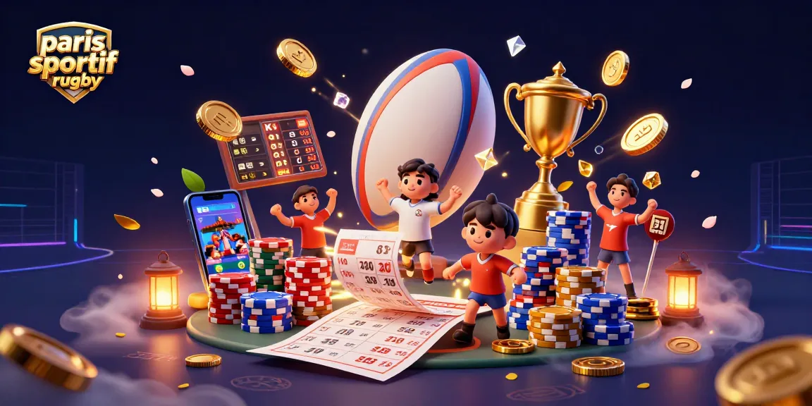 Pariez sur le rugby avec des cotes attrayantes et un ballon de rugby au centre de l'illustration.