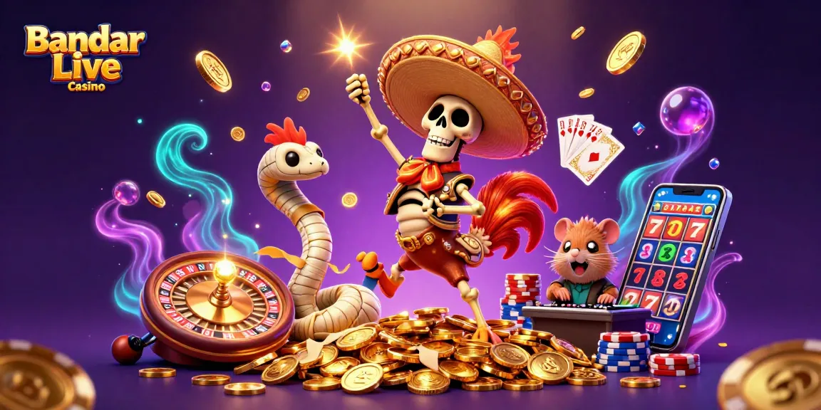 Engage with the excitement of Bandar Live Casino featuring vibrant characters and dynamic gaming elements.
