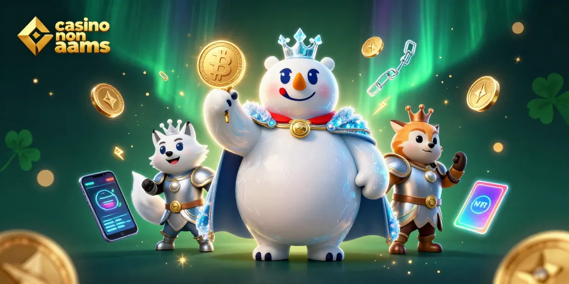 Gioca nei casinò non AAMS con un re di ghiaccio e una volpe in scena, circondati da monete criptovalutarie.