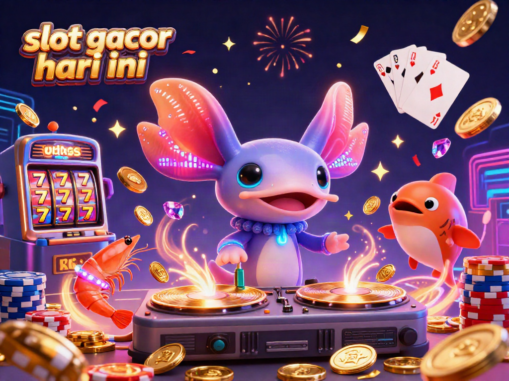 Join the fun with slot gacor hari ini as vibrant characters celebrate amidst dazzling casino elements.