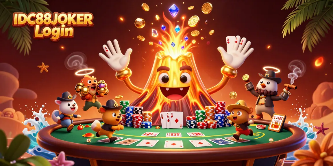 Experience thrilling IDC88JOKER Login gameplay with animated treasures and winning poker combinations!