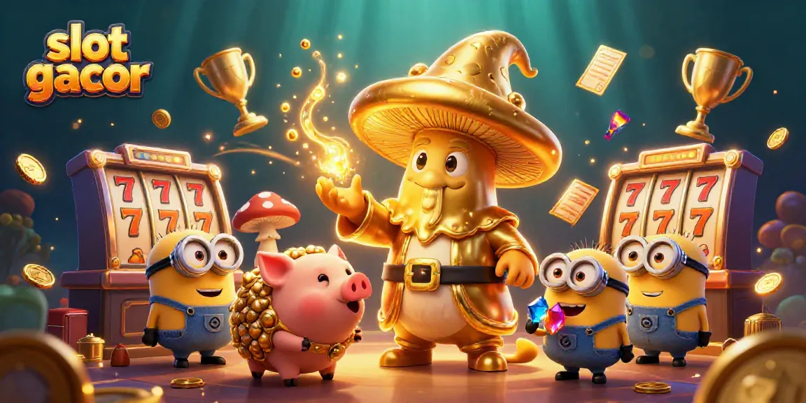 Experience engaging slot gacor play with magic and richness in a vibrant casino-themed illustration.