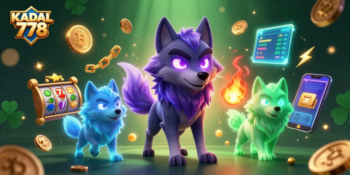 KADAL 778 spins the reels of fortune in a vibrant casino scene with glowing rewards and thrilling energy.