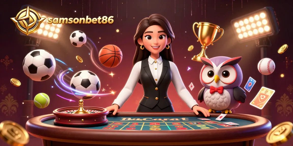 Experience the vibrant gaming world with samsonbet86, featuring dealers and dynamic casino elements.