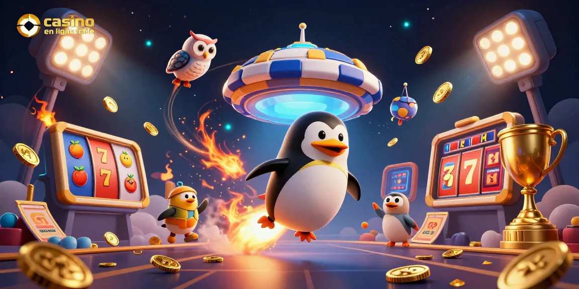 Découvrez le univers du casino en ligne fiable avec un pingouin en or et des machines à sous éclatantes.