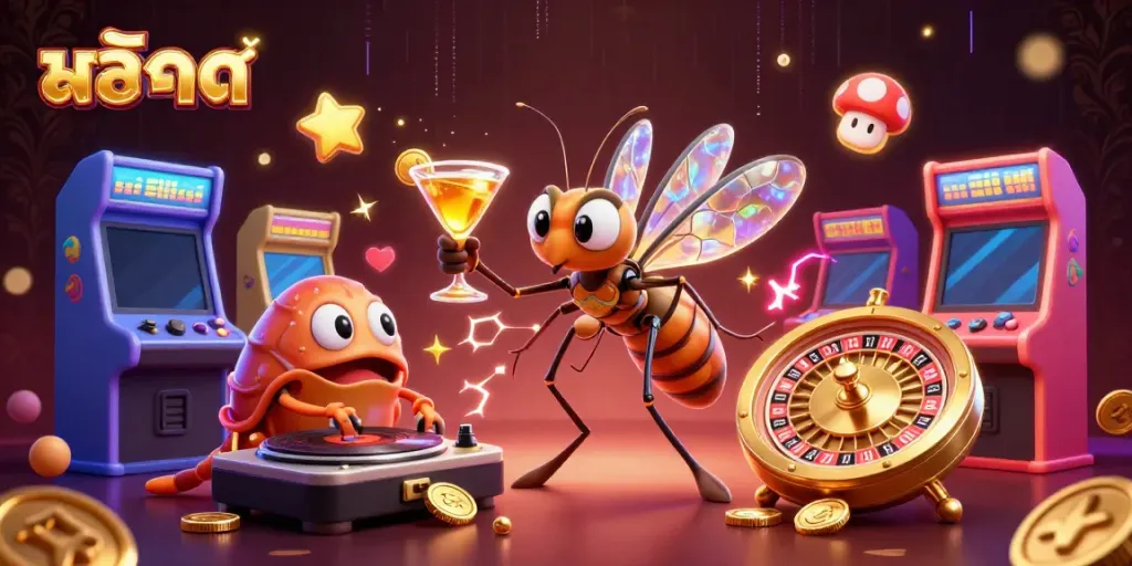 Engage in thrilling สล็อต gameplay with vibrant 3D elements and dynamic casino characters.