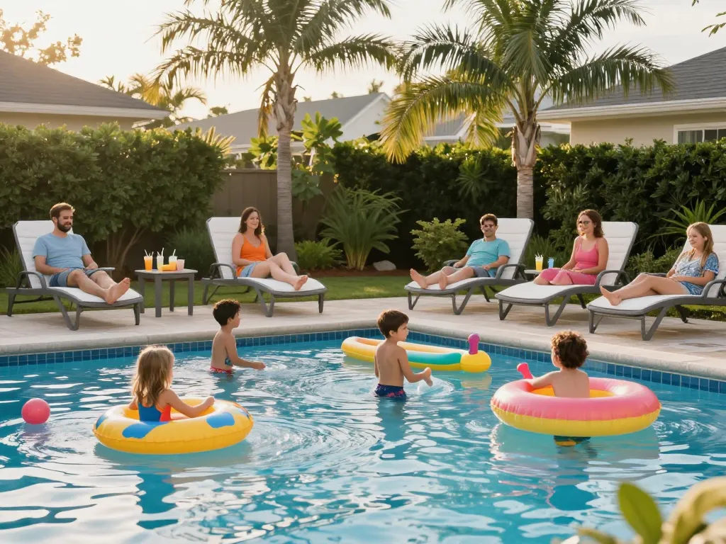 Dolphin Pool Services enhances family fun with vibrant poolside activities and relaxation.