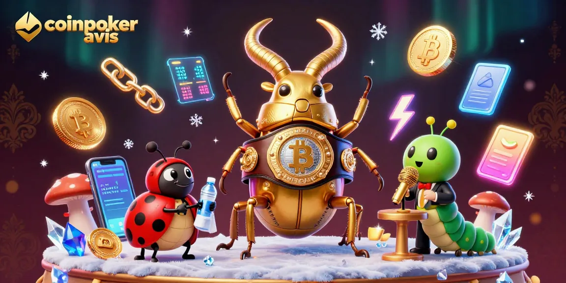 coinpoker avis : plongez dans une illustration 3D captivante de la scène de poker crypto.