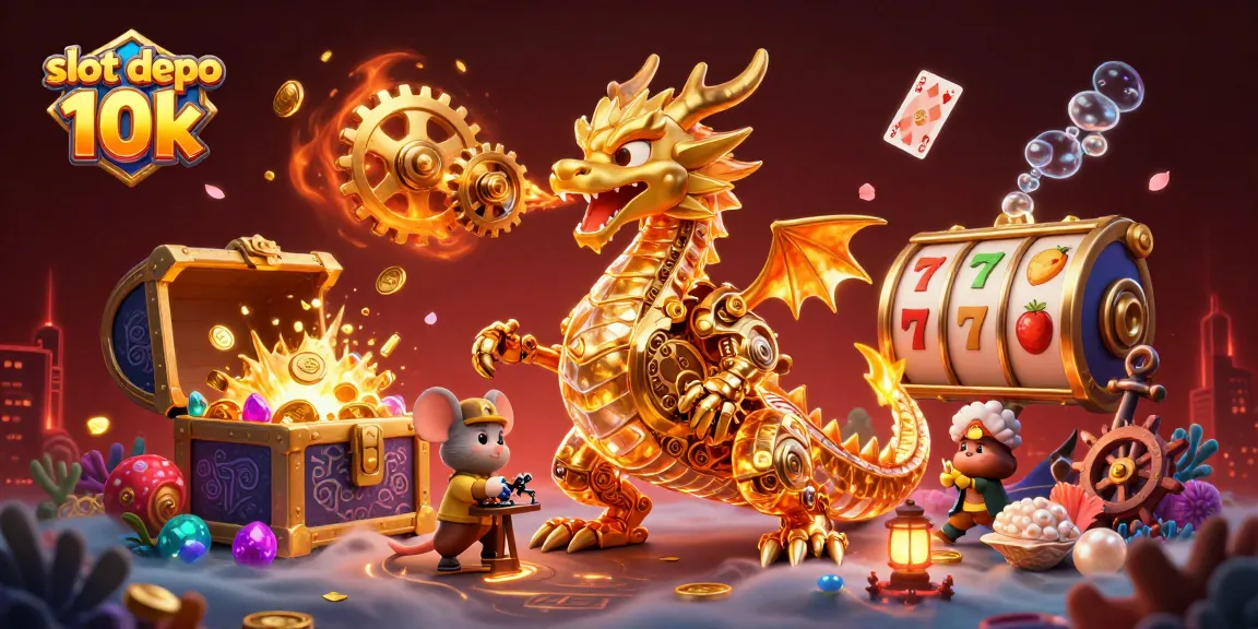 Mainkan slot depo 10k dengan gambar slot yang menarik dan simbol keberuntungan, menunggu kemenangan besar.