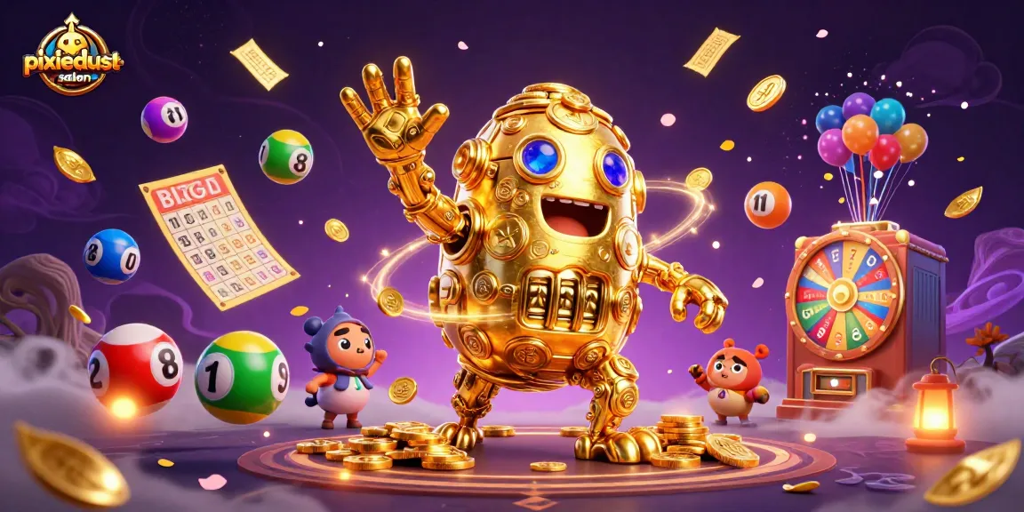 Engage with the pixiedust-salon's exciting lottery environment featuring a golden golem and dynamic games.
