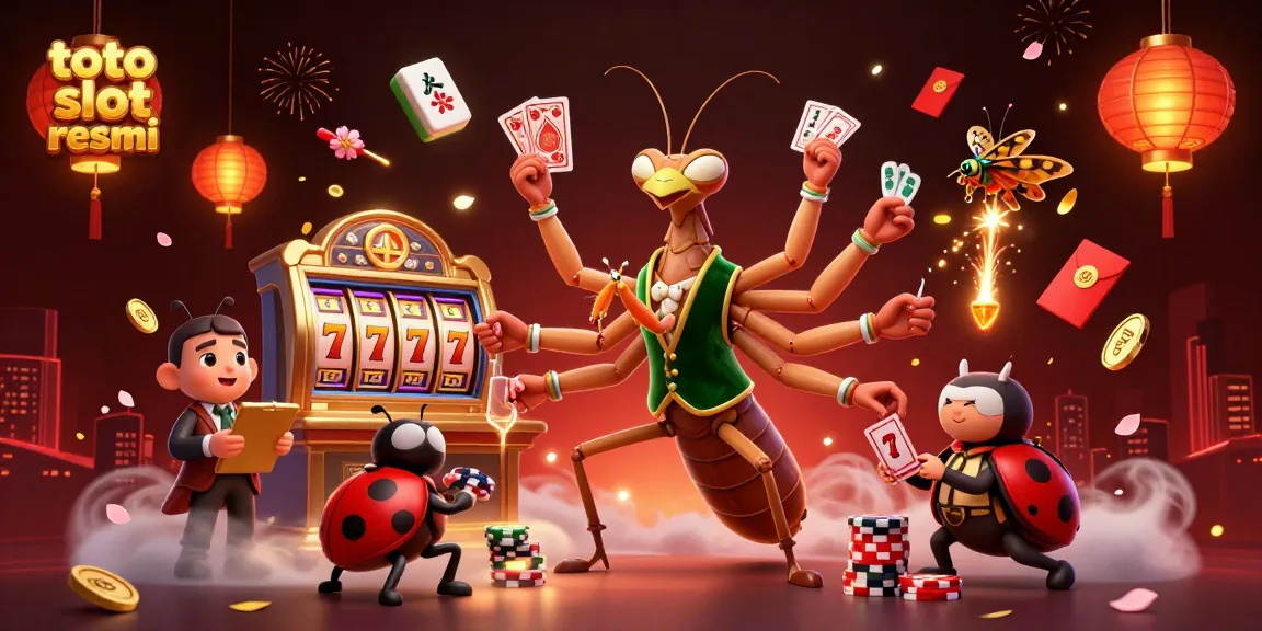 Engage with the colorful world of toto slot resmi, featuring dynamic characters, slot reels, and vibrant casino elements.