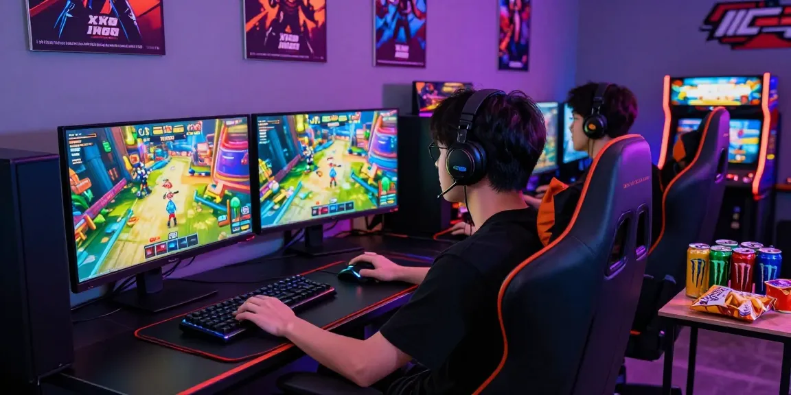 Engaged player enjoying an exciting gaming session at XX88, surrounded by vibrant visuals and dynamic gaming setup.