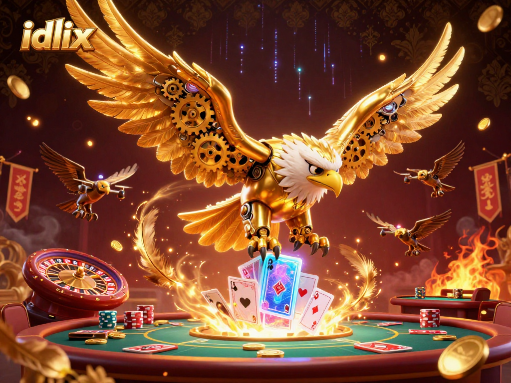Experience thrilling gaming with idlix in an exhilarating casino setting featuring a golden eagle.