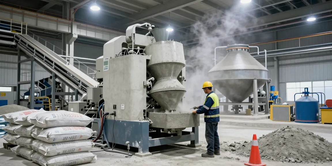 NAGA2000 in action at a modern concrete manufacturing plant, highlighting efficiency and safety standards.
