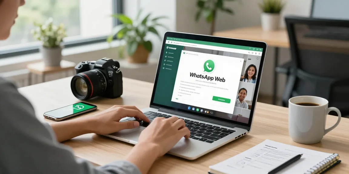 Engaging workspace utilizing WhatsApp網頁版 for seamless communication in a modern office.