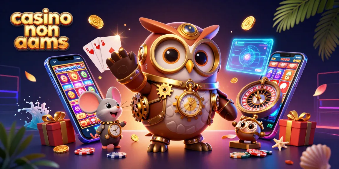 Giocando ai casinò non AAMS, un gufo viaggiatore nel tempo in un ambiente frizzante e futuristico.