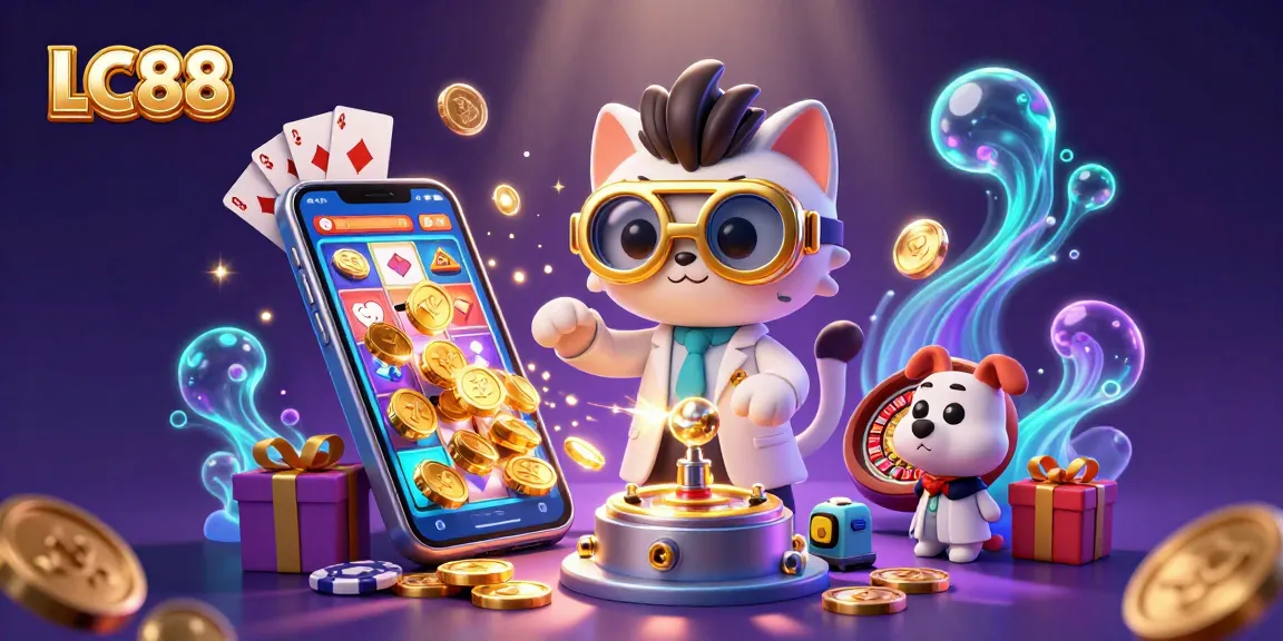 Spin and win with LC88's exciting slot games in a vibrant casino scene.