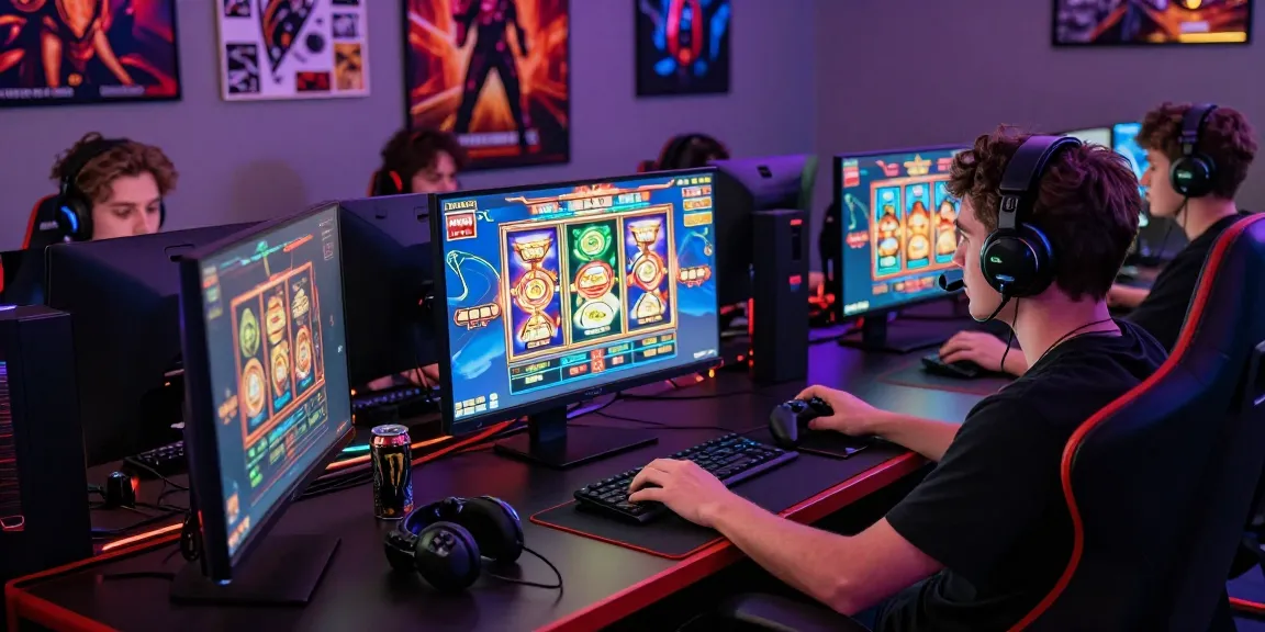 Online gaming scene showcasing https://gravatar.com/playbook88official with vibrant slot game graphics and immersive atmosphere